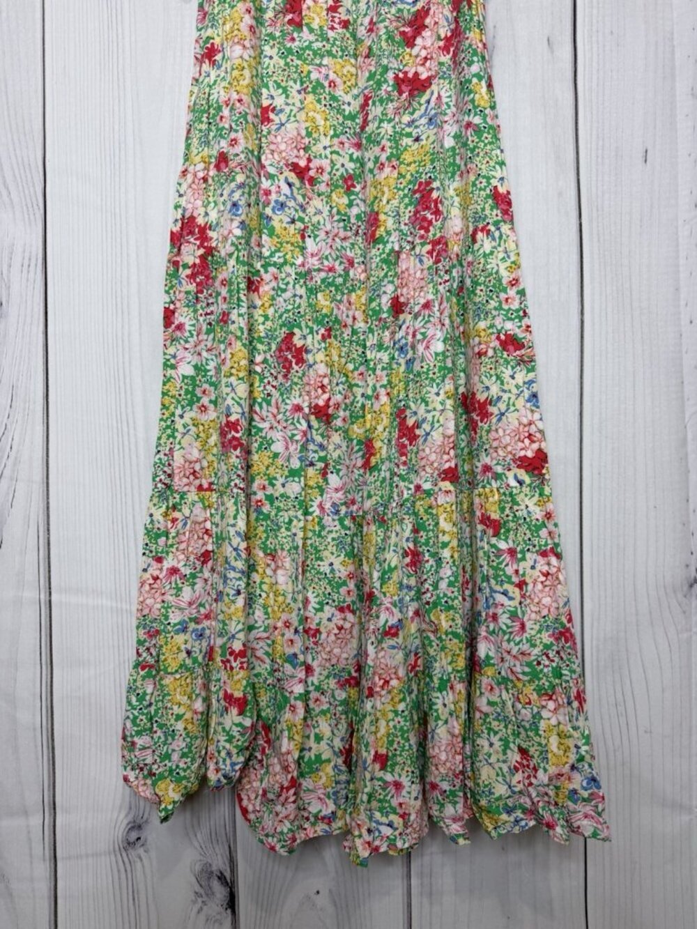 Gigio USA Floral Smocked Maxi Dress Sz M Rayon Boho Fairycore Coquette - Picture 3 of 7